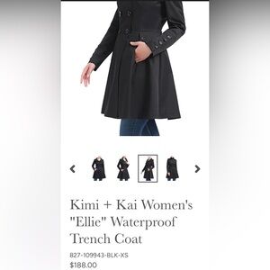 Women's Black Waterproof Trench Coat